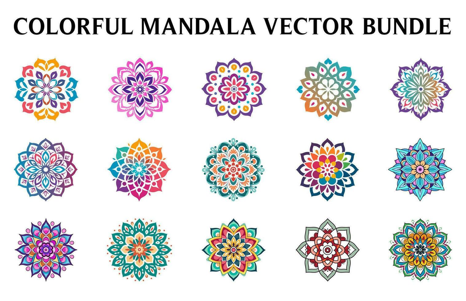 conjunto de vistoso vector mandala diseño floral mandala arte, Clásico circulo mandala Arte vector ilustración manojo, sencillo y mínimo hermosa mandala vector dibujo, ornamental lujo mandala modelo