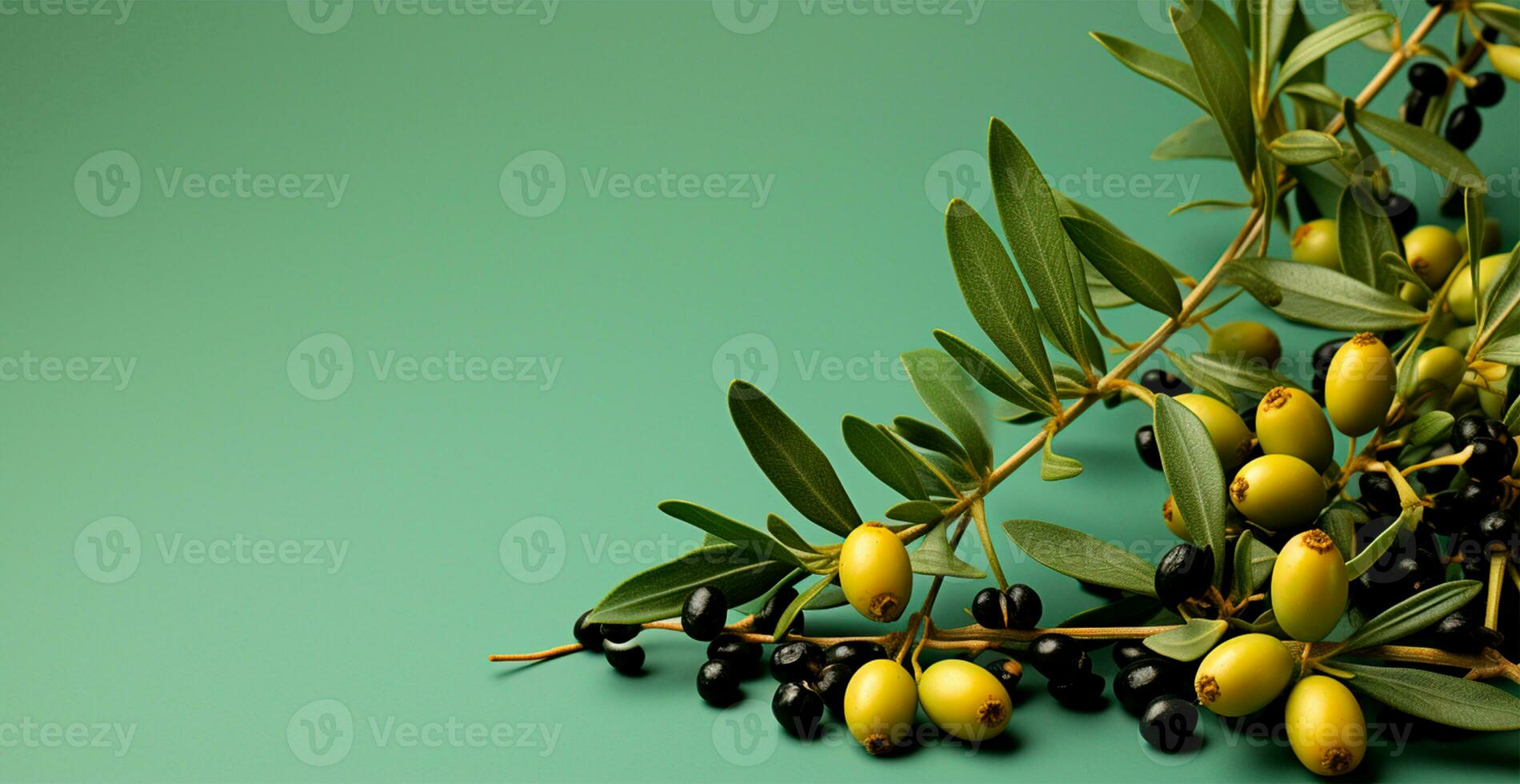 Lots of olives on isolated background - AI generated image photo