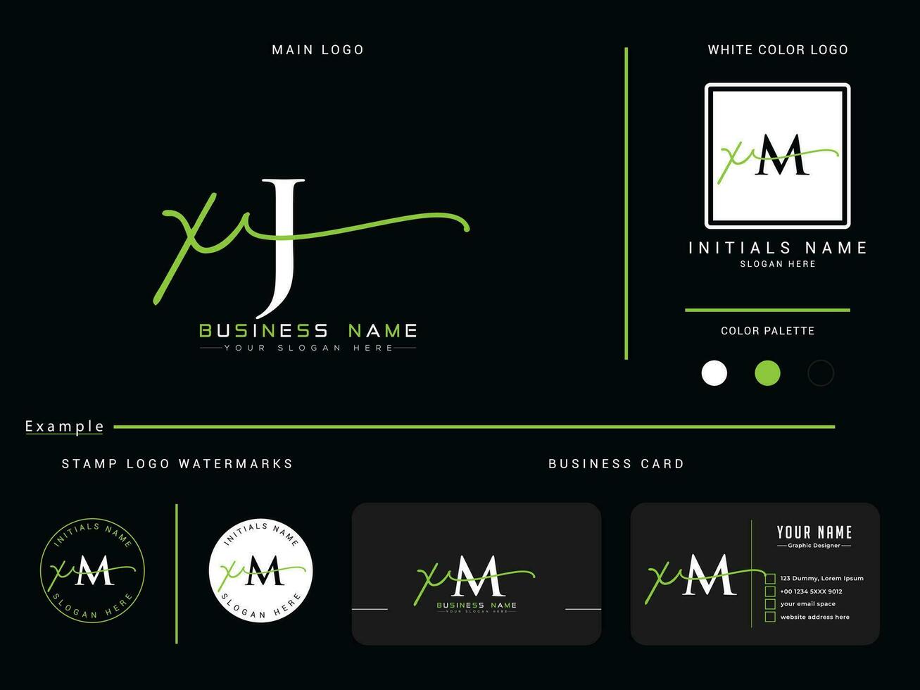 Minimalist Xj Logo Letter, Monogram Xj jx Luxury Circle Logo Icon Vector