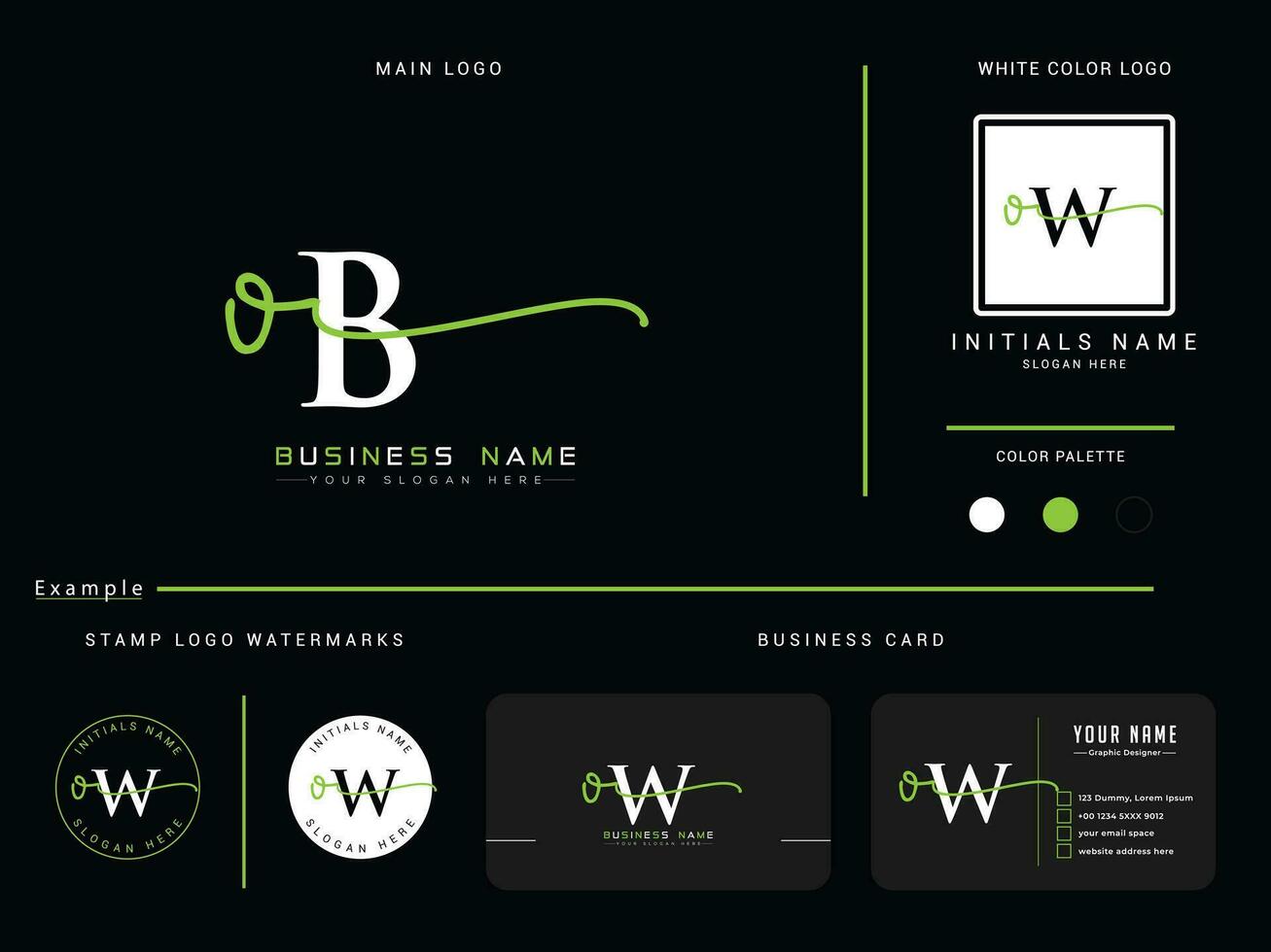 Modern OB Logo Image, Luxury Ob Initial Signature Circle Logo Branding vector