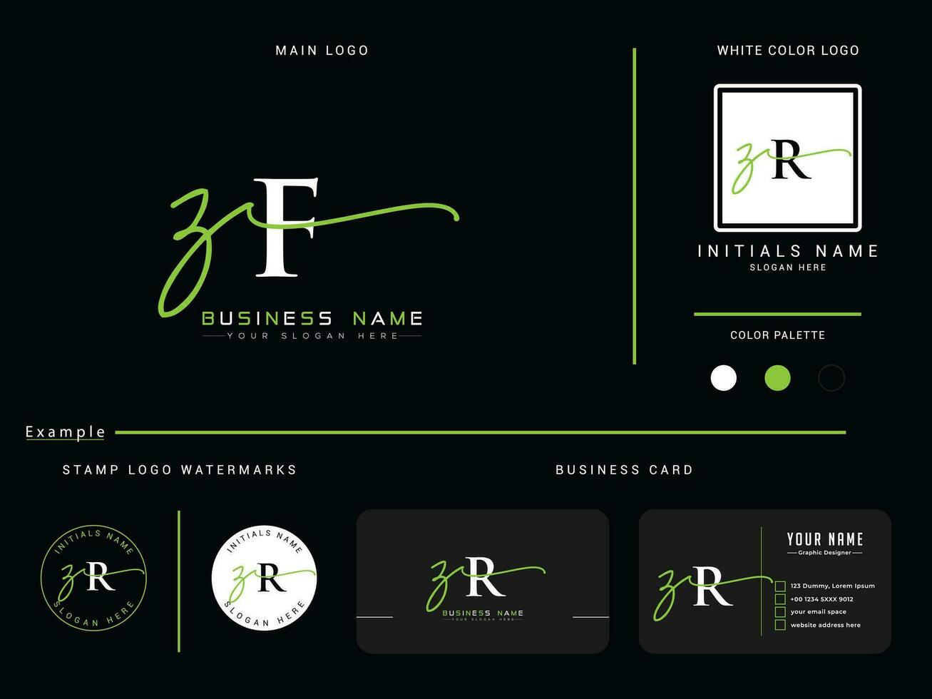 Modern Zf Logo Icon, Initial Zf fz Luxury Circle Logo And Branding vector