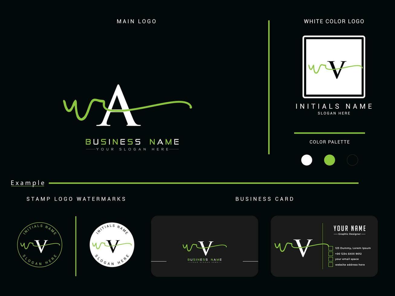 Modern Wa Signature Logo Branding, Luxury WA Logo Icon Vector Circle