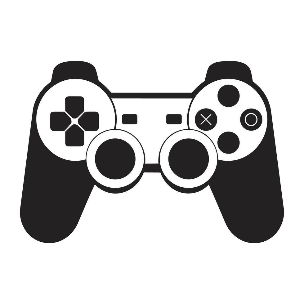 gratis juego controlador silueta aislado en un blanco fondo, juego consola vector arte, vector gamepad negro silueta