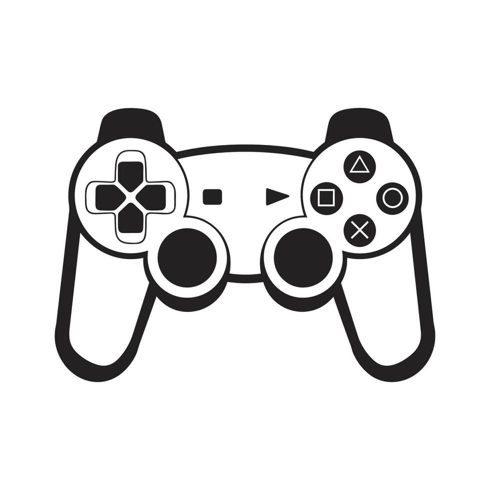 gratis juego controlador silueta aislado en un blanco fondo, juego consola vector arte, vector gamepad negro silueta