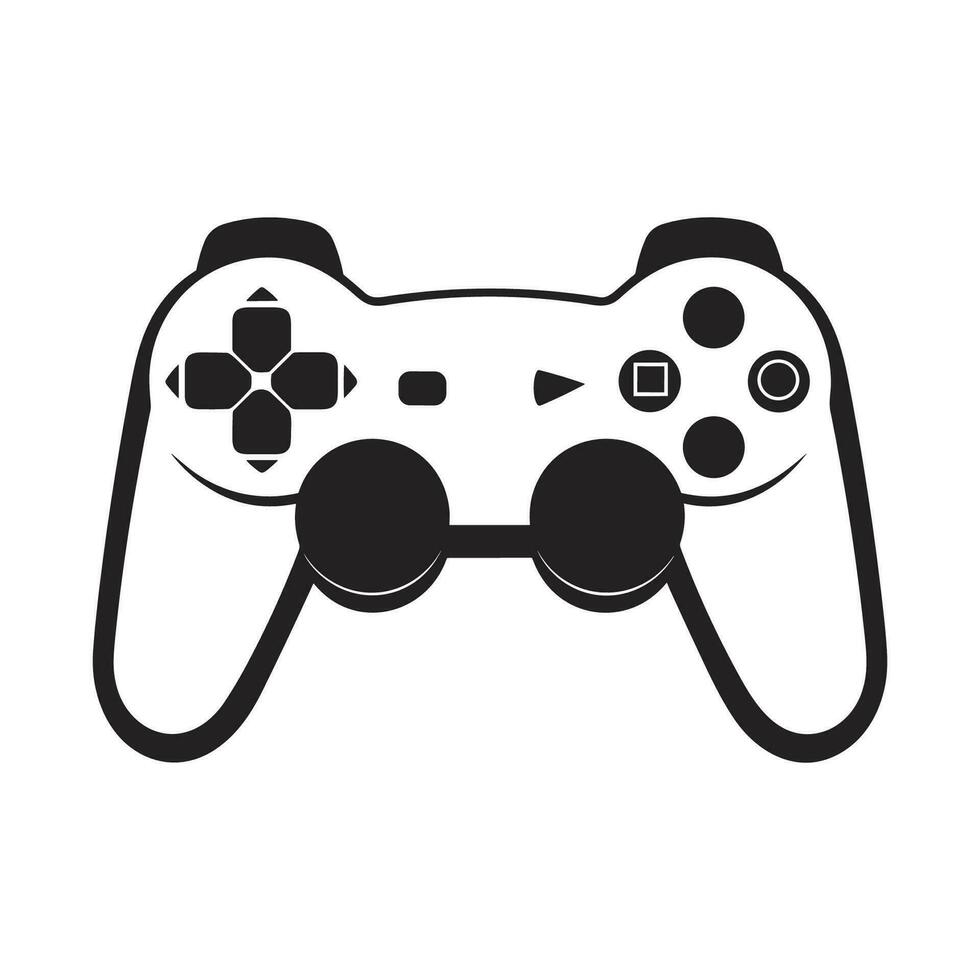 Free Game Controller Silhouette isolated on a White Background, Game Console vector art, Vector Gamepad black silhouette