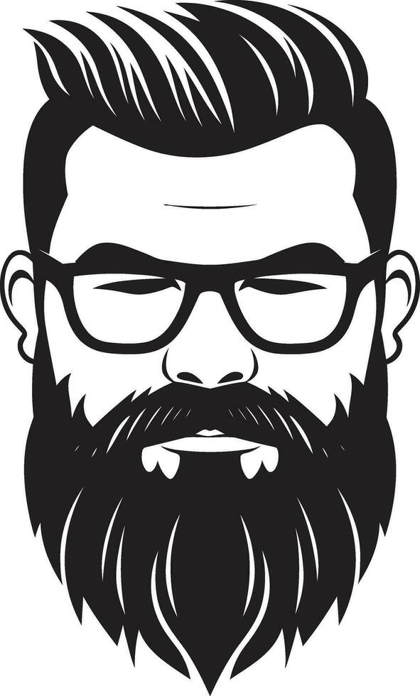 arte cerveza clásico monocromo vector de lumbersexual elegante hipster icono negro vector exhibiendo de moda vibraciones