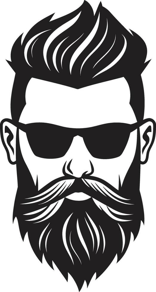 cultural fusión monocromo vector de hipster elegancia hipster elegante negro vector exhibiendo bigotudo pavonearse