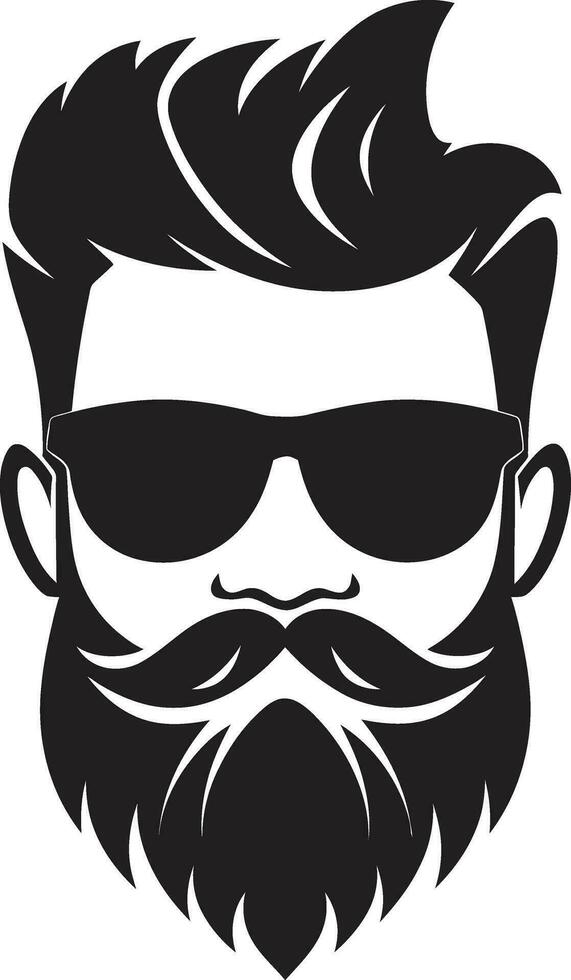 Beard in the City Black Vector Tribute to Urban Cool Cafe Couture Monochrome Vector Depiction of Hipster Flair