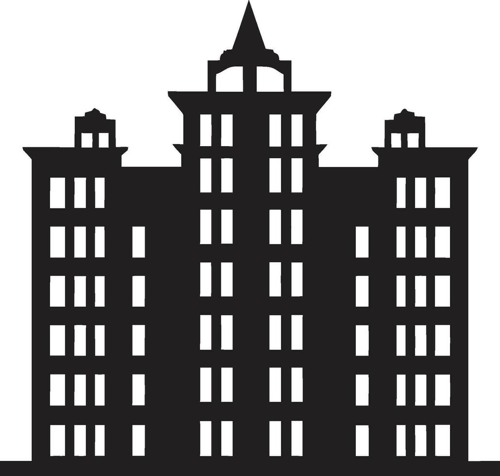 elegante paisajes urbanos vector edificio arte ciudad en oscuridad negro vector majestad