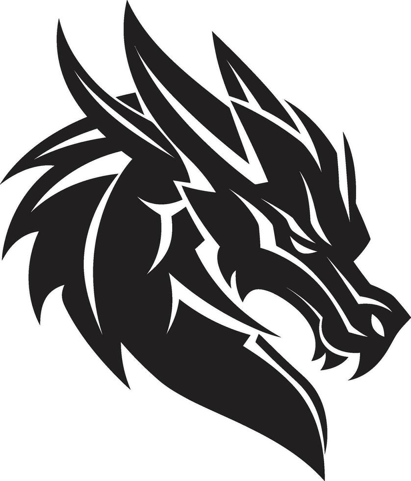 Fire and Fury Monochromatic Vector of the Powerful Dragon Epic Encounter Black Dragon Vector Clash