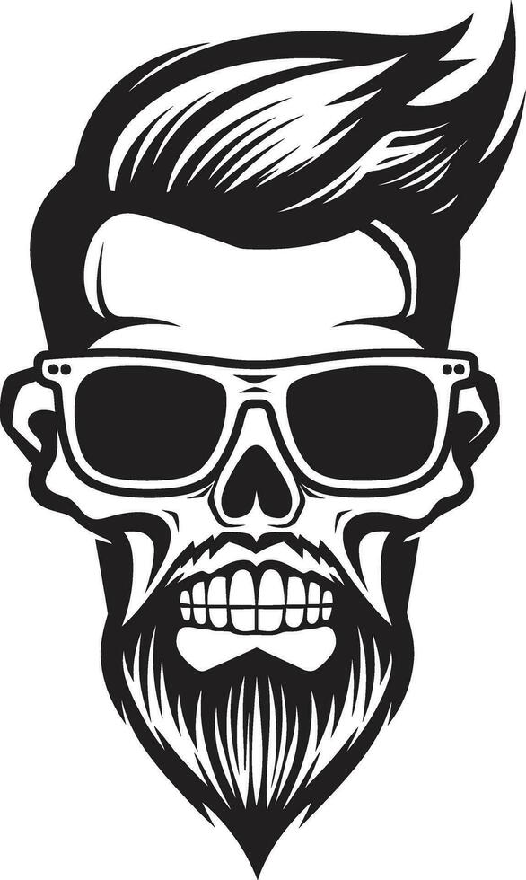 Sculpted Revolution Chic Gravitas in Funky Skullhead Urban Attitude Slick Black and Stylish Skull Art vector