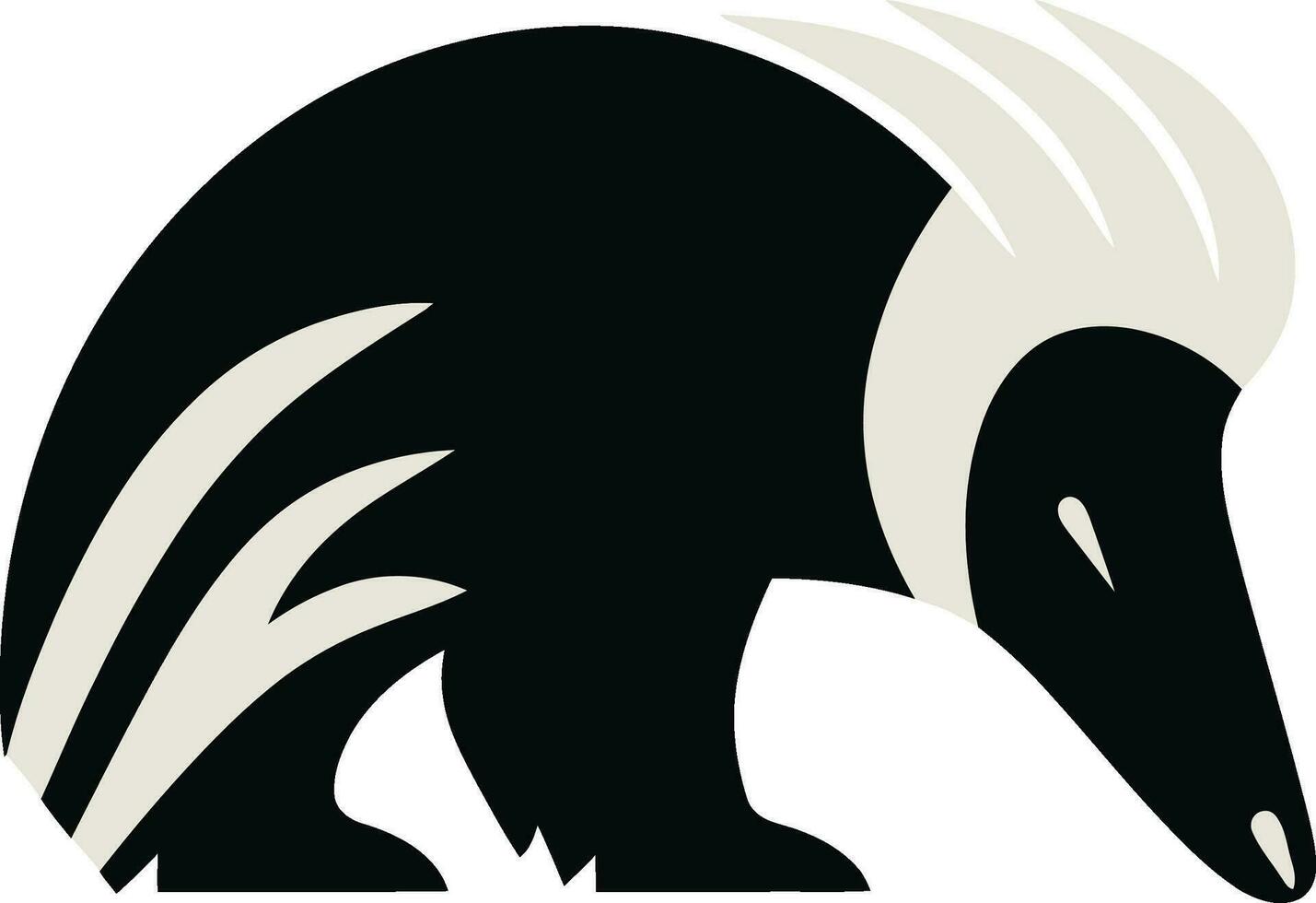 Sleek and Stylish Black Anteater Icon in Vector Sculpted Excellence Black Vector Anteater Symbol