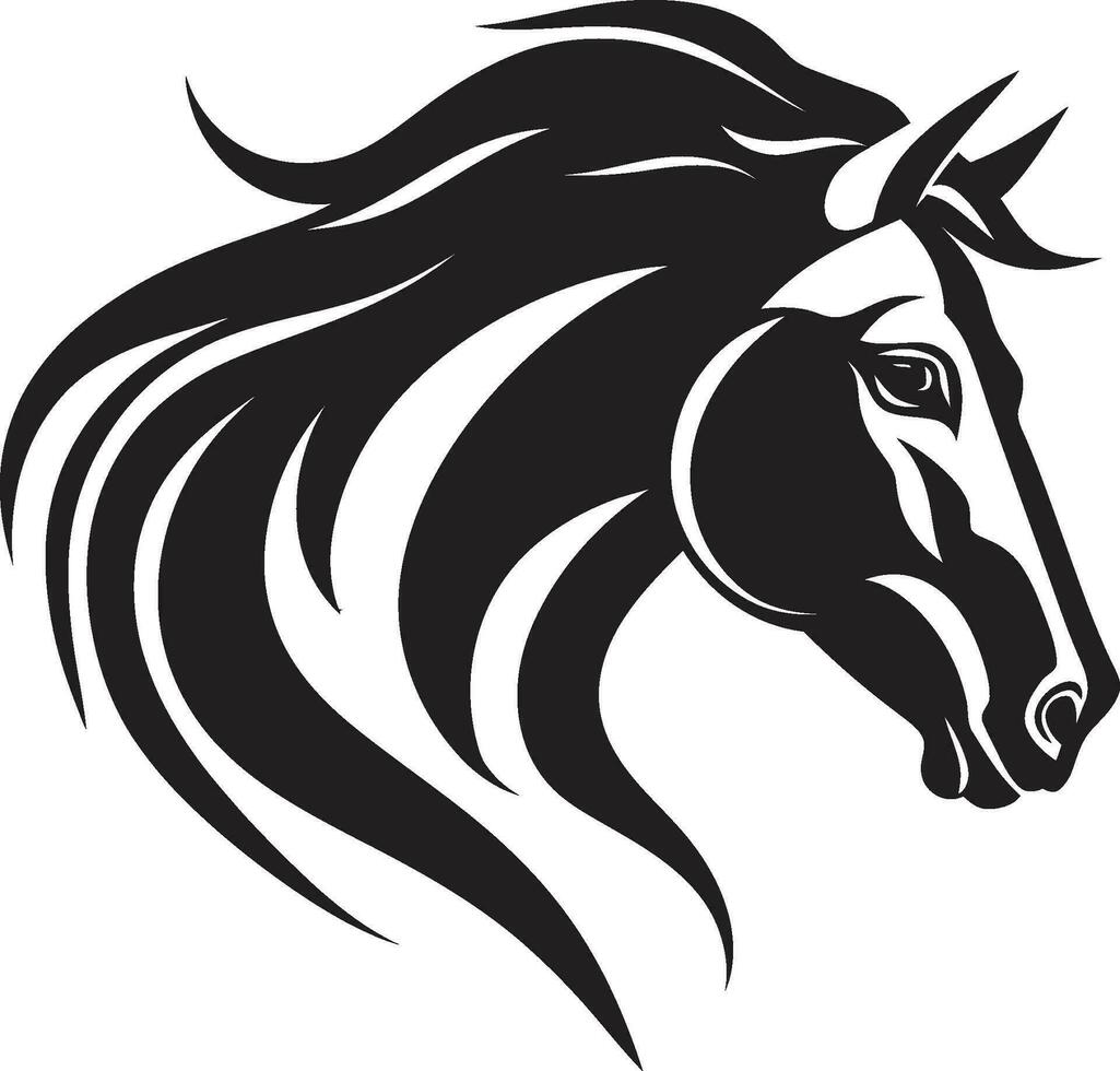 campeón de el llanuras monocromo vector tributo a caballos majestad Galopando gracia negro vector exhibiendo equino majestad