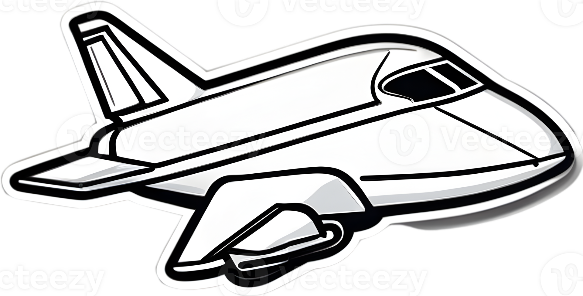 a cartoon fighter jet on a transparent background paper plane ai generative png