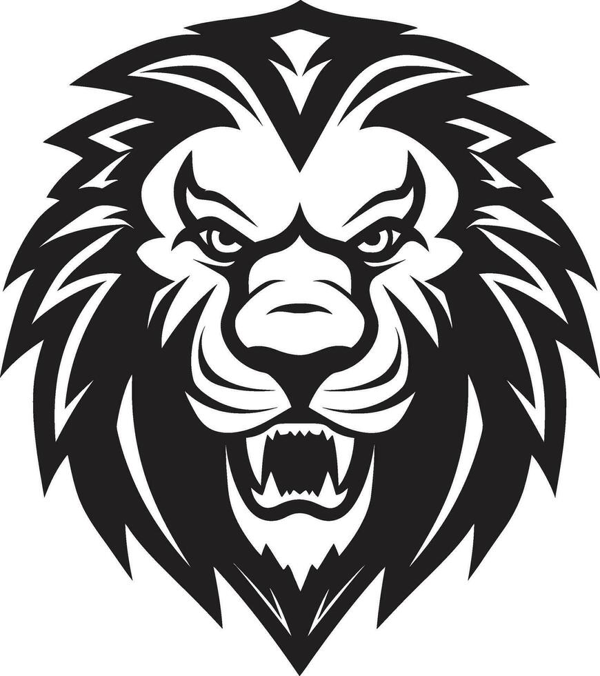 Proud Majesty The Black Lion Icon in Vector Design Roaring Power A Black Lion Emblem Logo