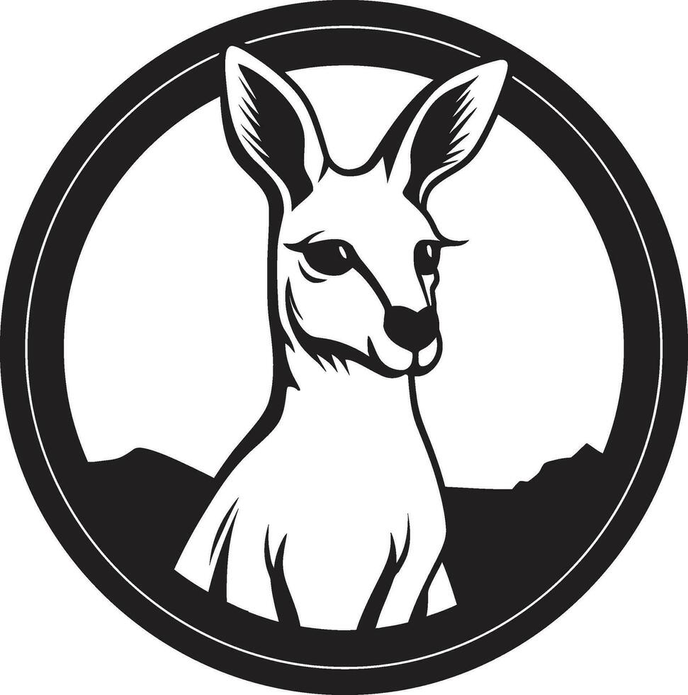 Kangaroo Silhouette Emblem Kangaroo Roaming Symbol vector