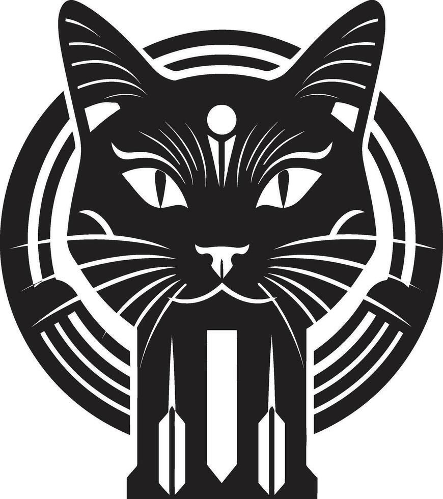 Elegant Tail and Paws Symbol Artistic Panther Profile vector