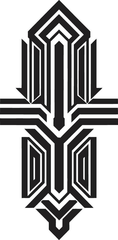 Monochrome Pulse Fusion Abstract Electronica Digital Noir Odyssey Techno Alchemy vector