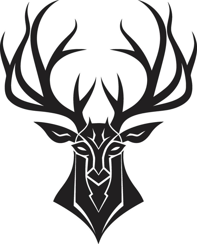 Noir Beauty of the Stags Deer Emblems Timeless Appeal Elegant Stag Silhouette A Modern Wildlife Masterpiece in Black vector