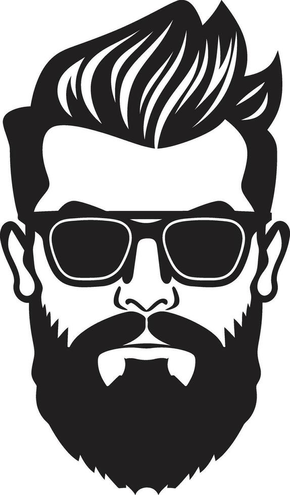 Cultural Fusion Black Vector Tribute to Whiskered Style Hipster Hues Monochrome Vector Depiction of Craft Beer Chic