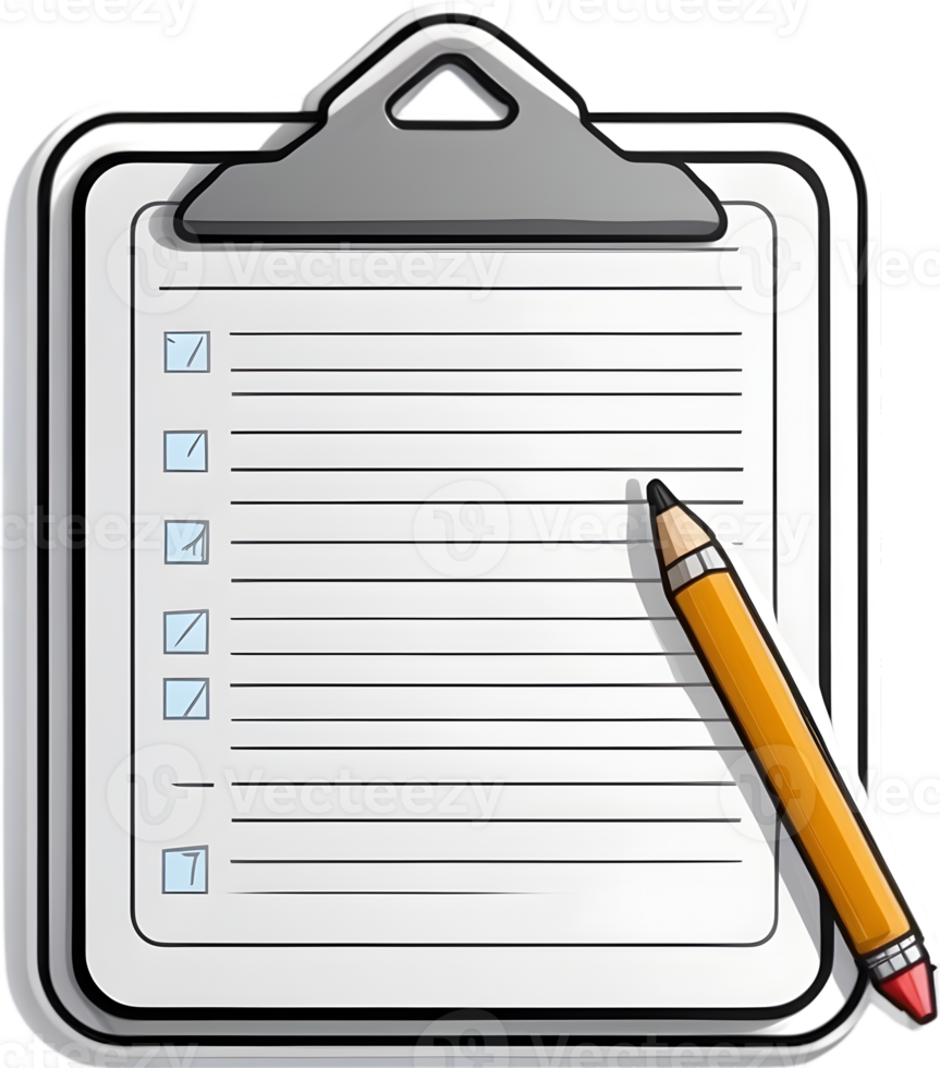 clipboard with pencil and checklist png ai generative