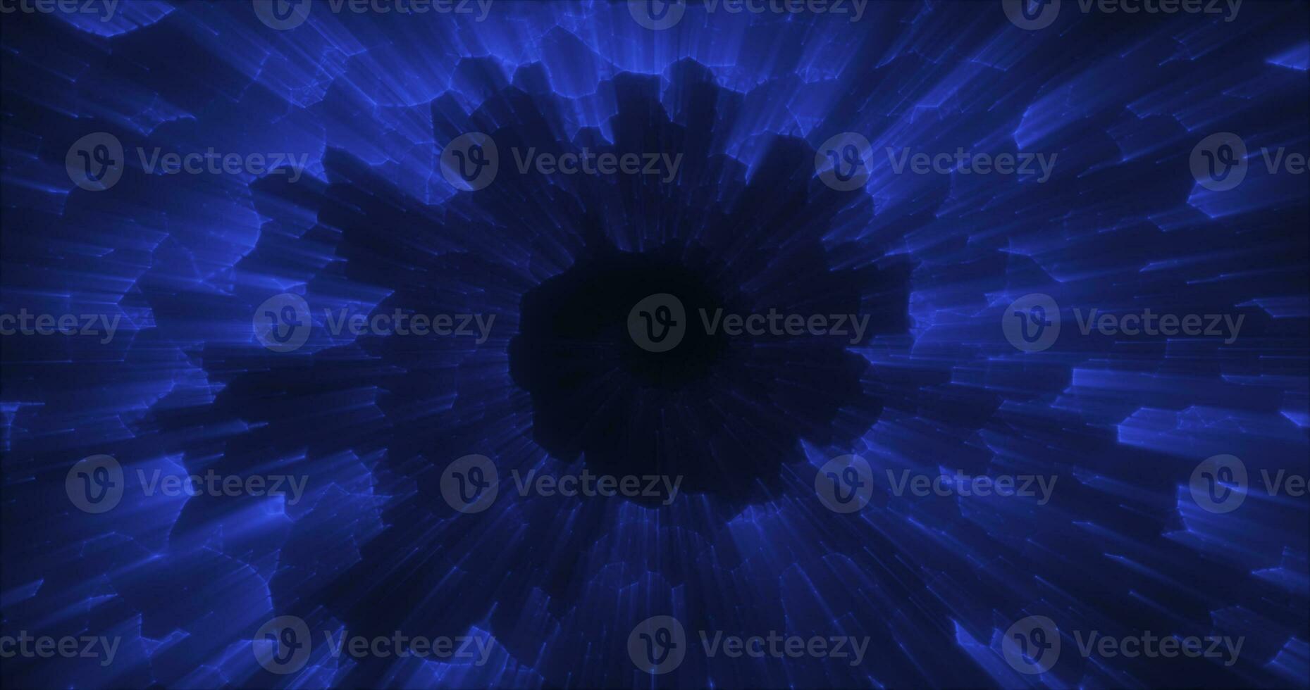 Abstract blue energy magical glowing spiral swirl tunnel background photo