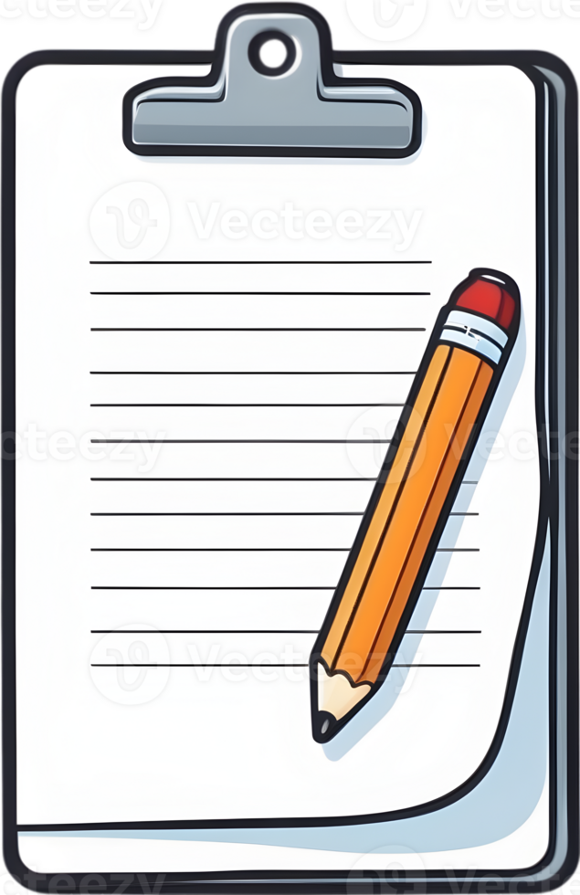 clipboard with pencil and checklist png ai generative