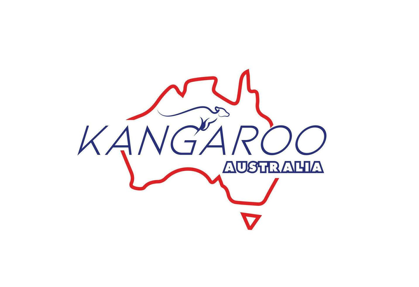 australia map logo with kangaroo vector