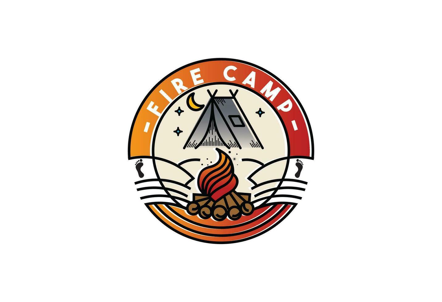 Gradient camping logo template for summer camp vector