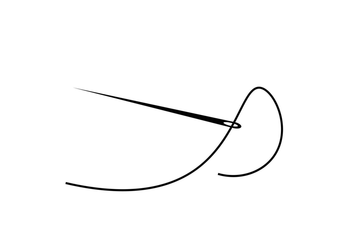 aguja y hilo silueta icono vector ilustración Sastre logo