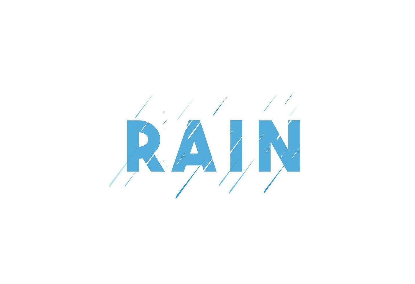 lluvia texto con lluvia logo vector