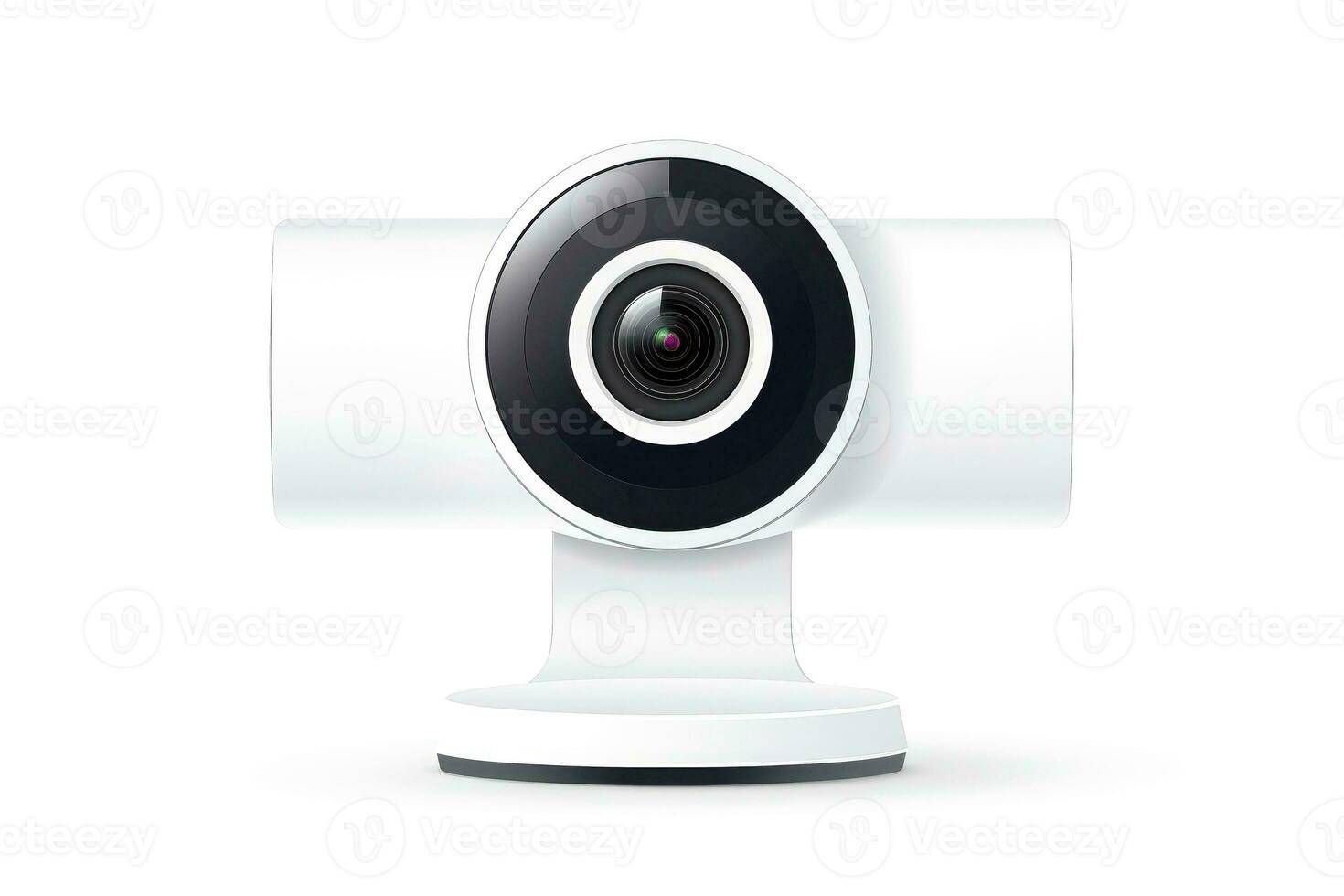 Close up of security camera isolated on white background, Generative AI photo