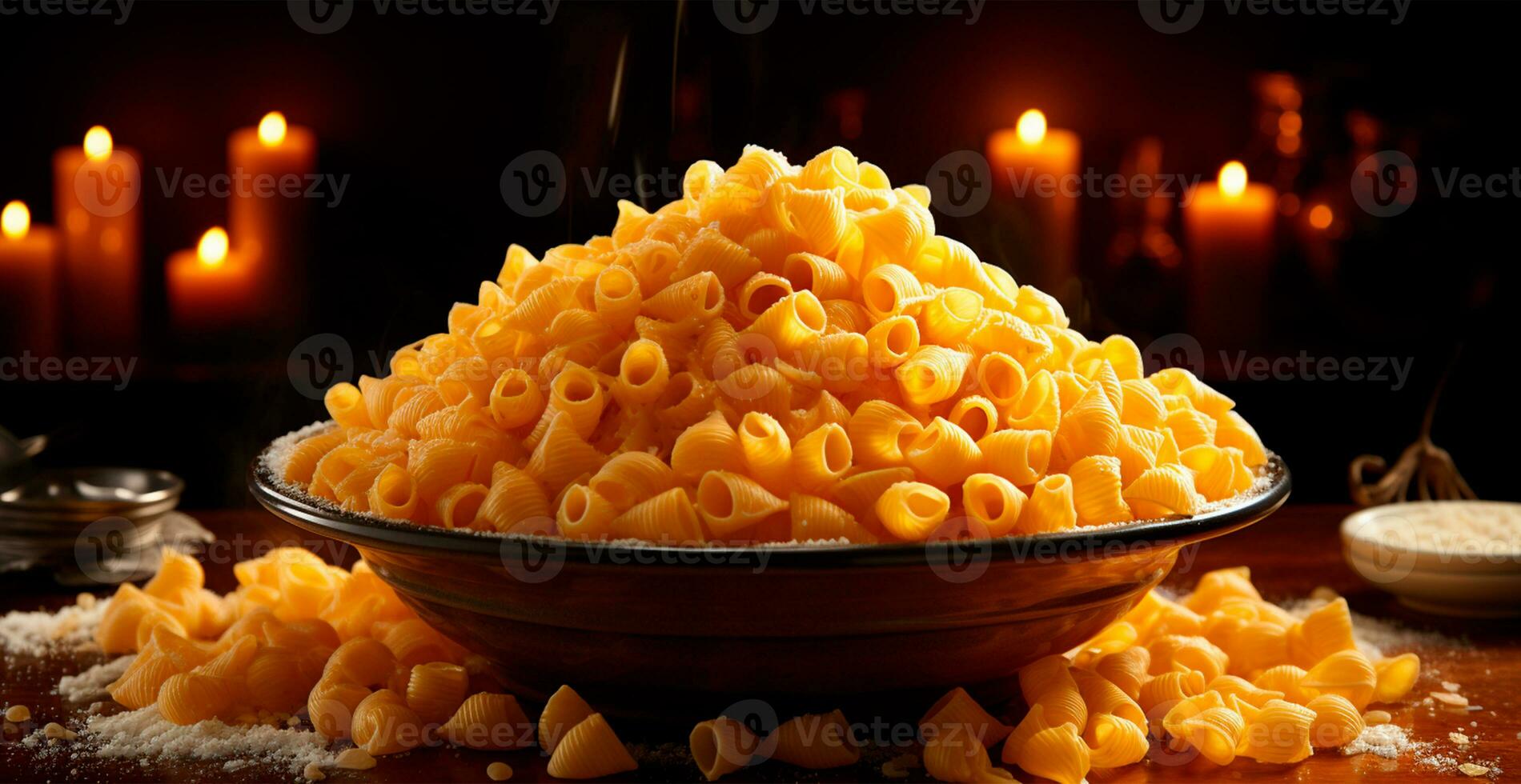 Pasta, food background, Italian national dish - AI generated image photo