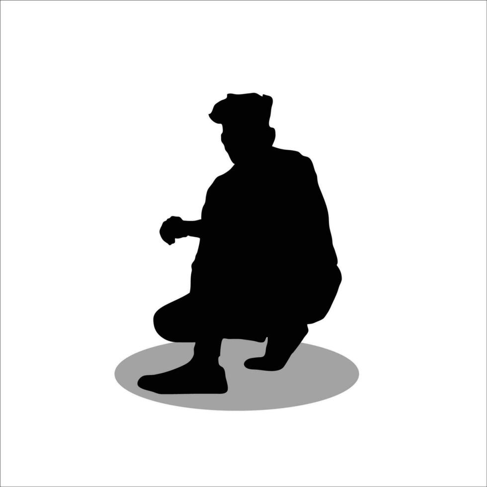 Men sitting silhouette vector