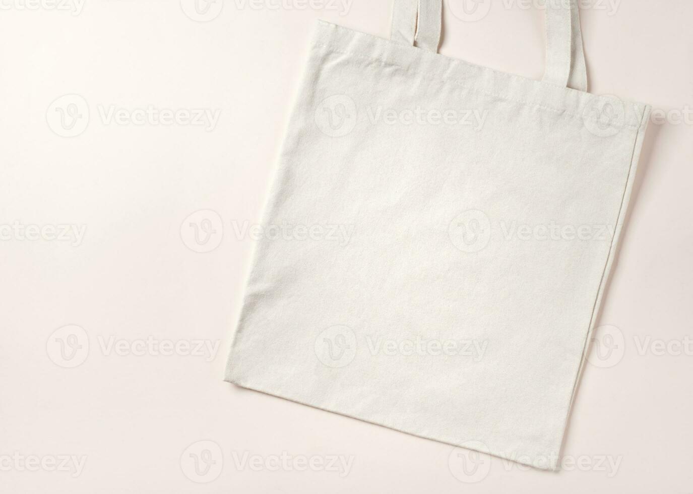 Mockup empty template White cream shopping bag for your design, eco friendly, zero waste photo