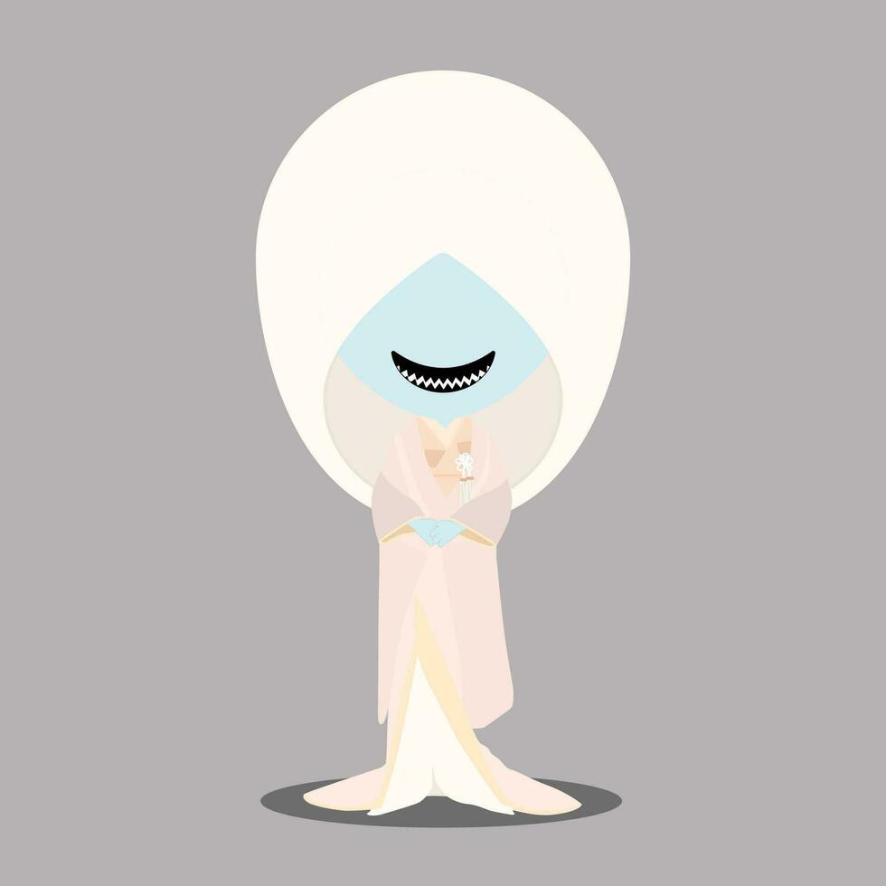 Japanese bride ghosts, devil, youkai illustration vector