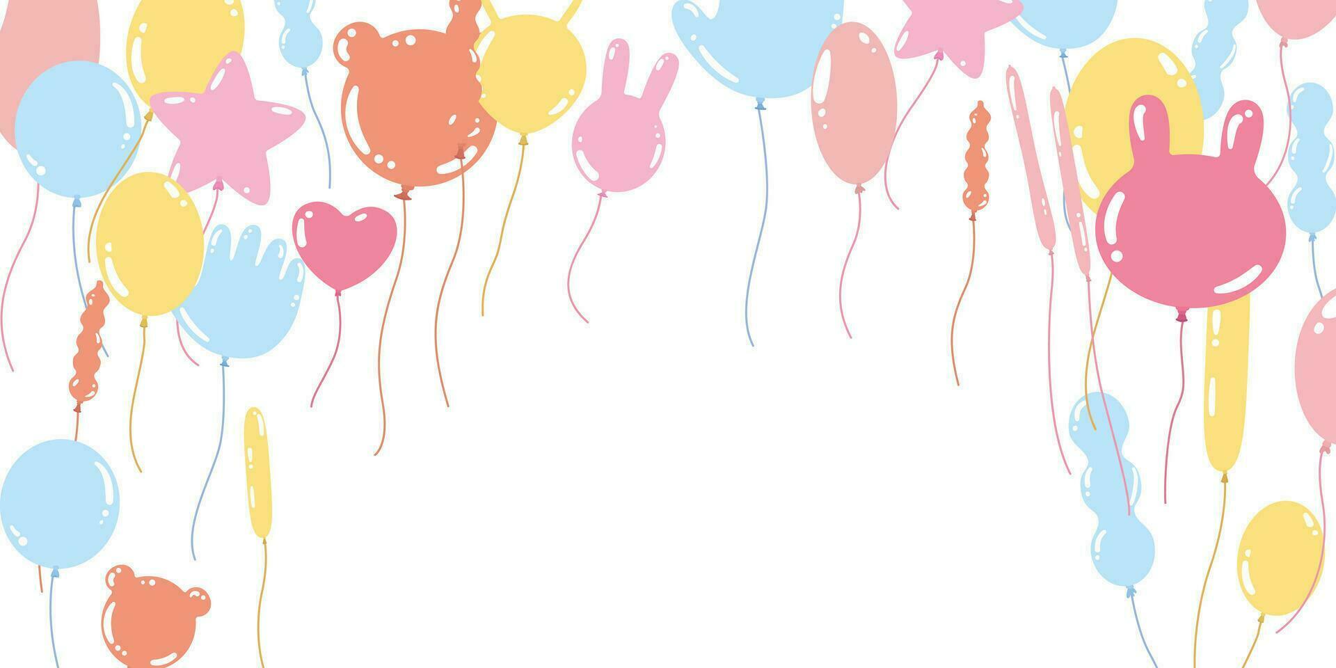 pastel balloons for party birthday vector