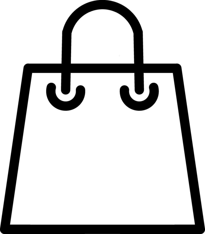 minimalista silueta de un compras bolso vector