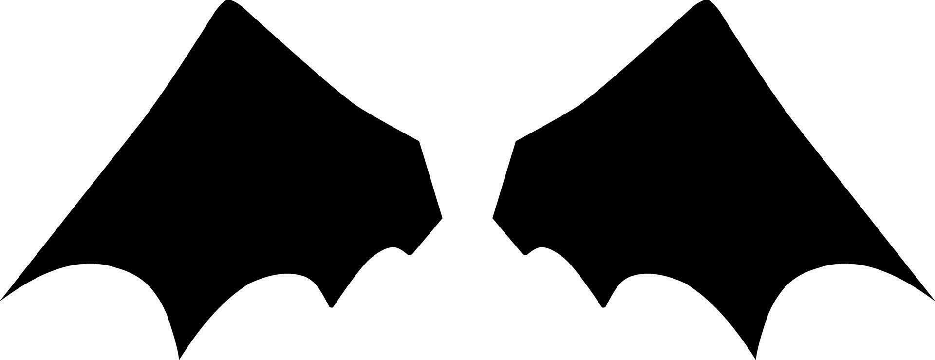 Minimalist black bat wings silhouette vector