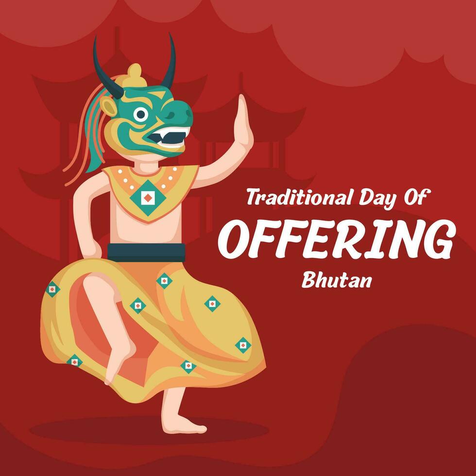 Traditional Day of Offerings Bhutan illustration vector background. Vector eps 10