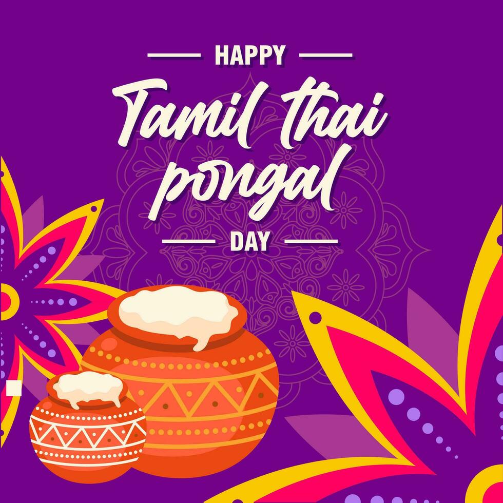 Happy Tamil Thai Pongal Day. Srilanka traditional celebration day illustration vector background. Vector eps 10