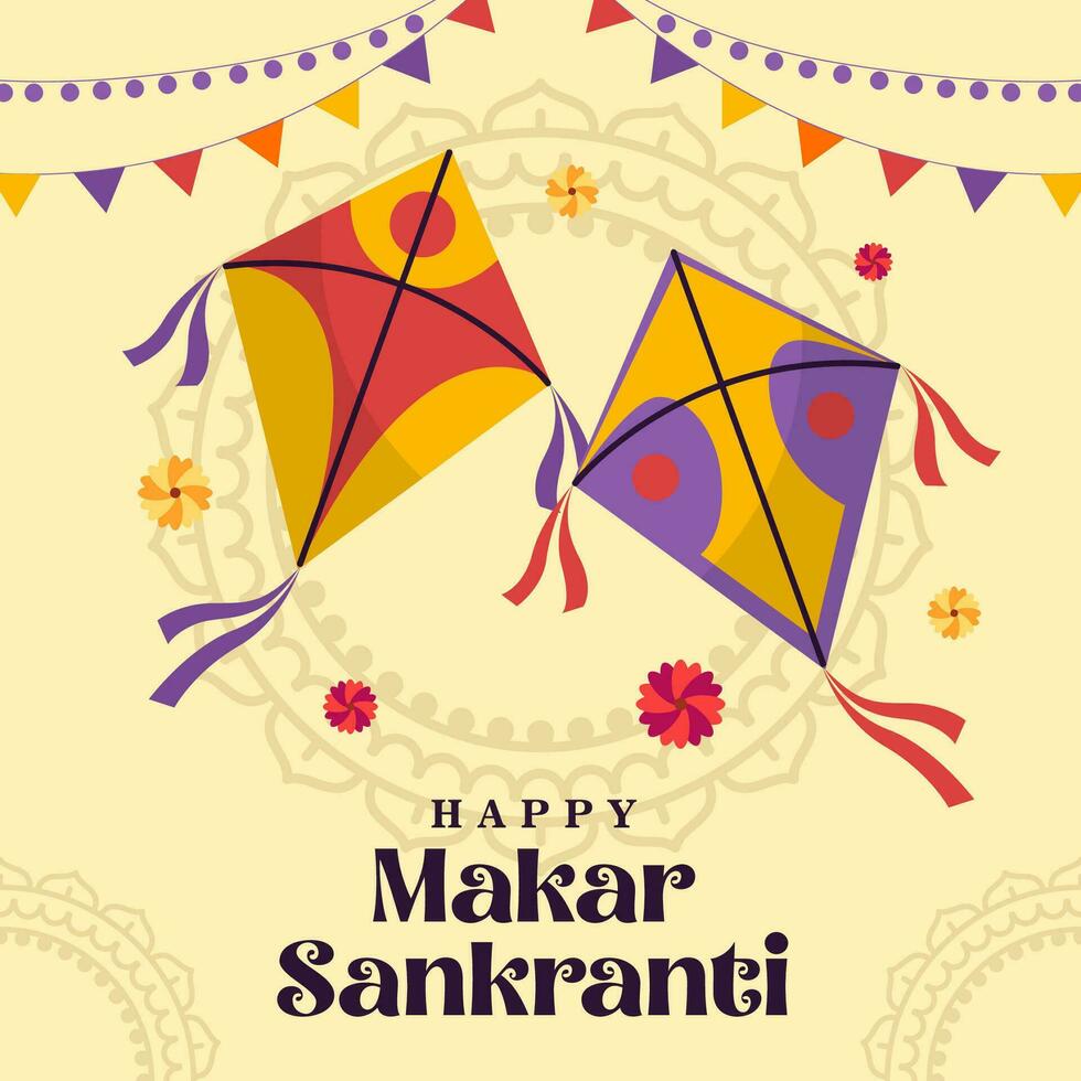 contento makar sankranti. India tradicional celebracion día ilustración vector antecedentes. vector eps 10