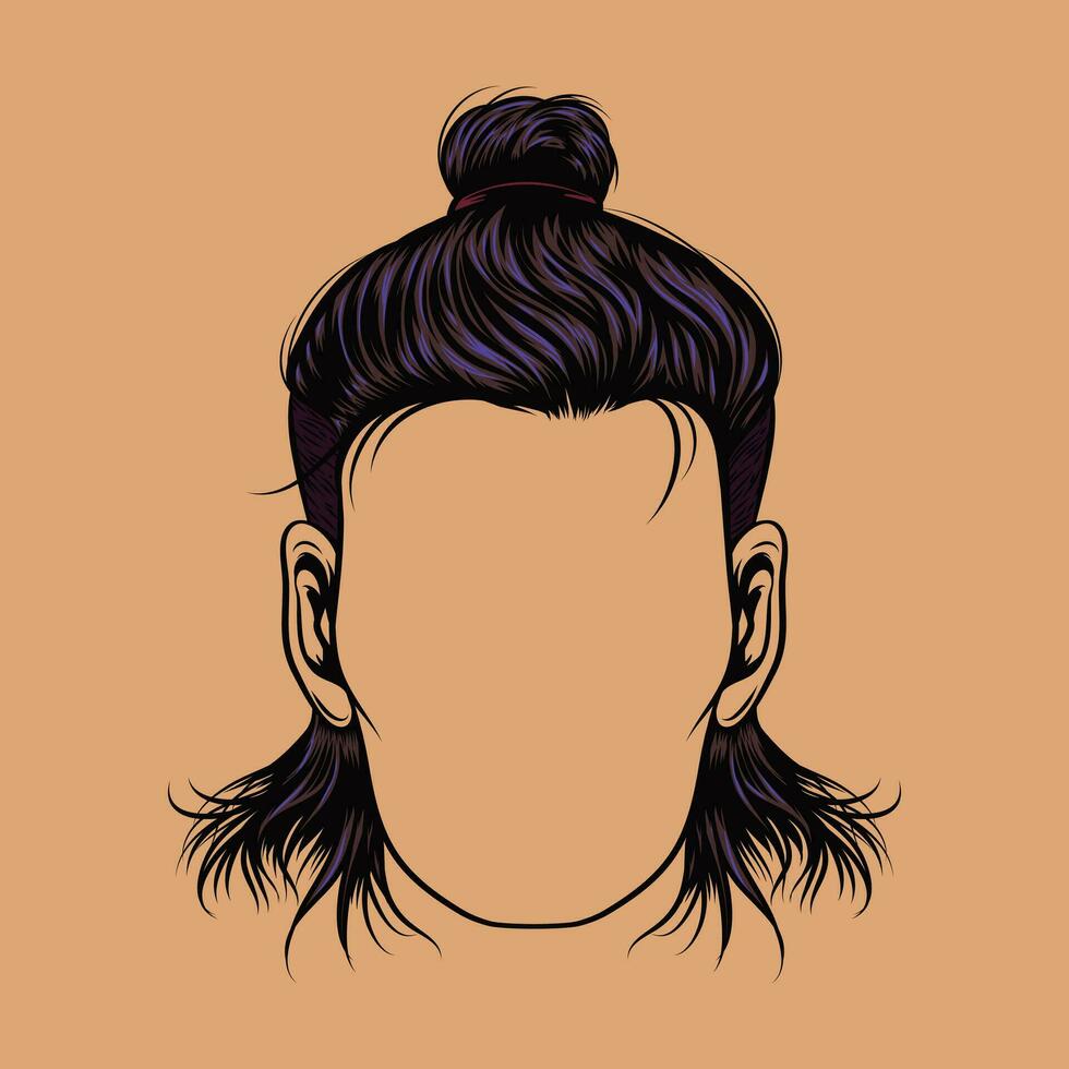enhanced details of mullet hairstyles vector