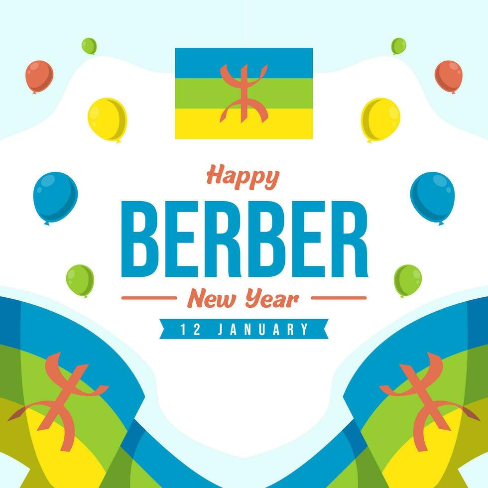 Happy Berber New Year. The Day of Algeria illustration vector background. Vector eps 10