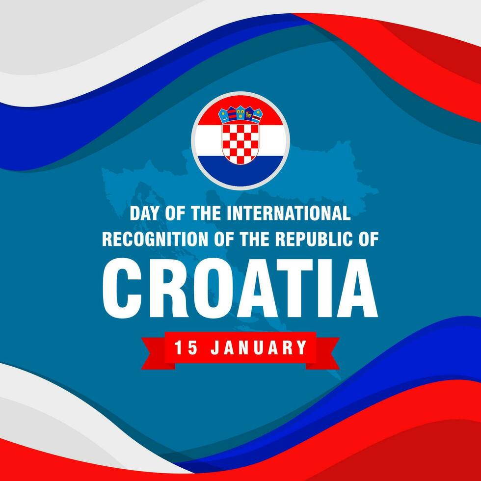 día de el internacional reconocimiento de el república de Croacia. el día Croacia ilustración vector antecedentes. vector eps 10