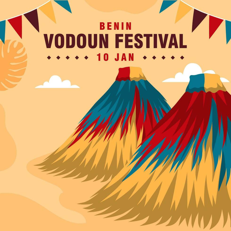Benin Vodoun Festival illustration vector background. Vector eps 10