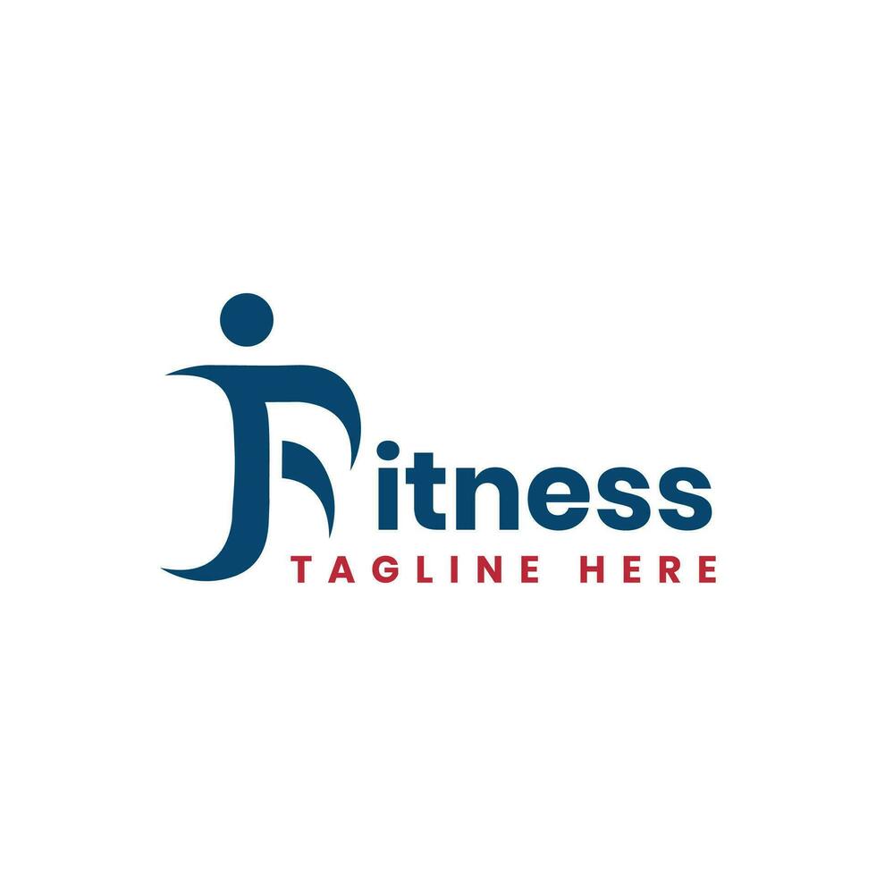 Fitness wordmark logo design typography for gym business vector