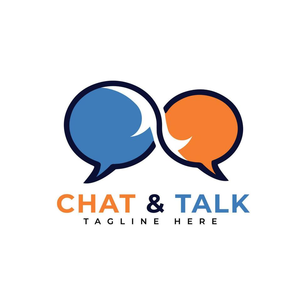 Chat logo design speech bubble talking dialogue symbol vector