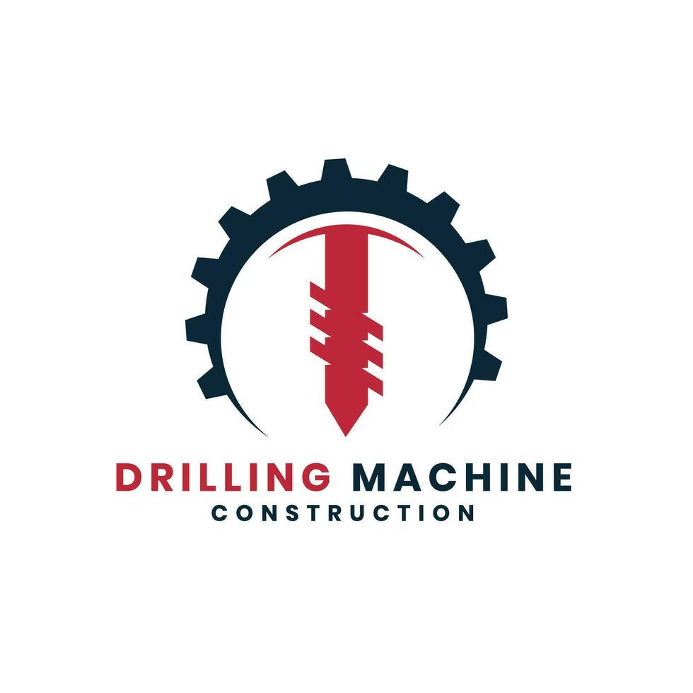 Drilling logo design creative idea for constructions and industrial use vector