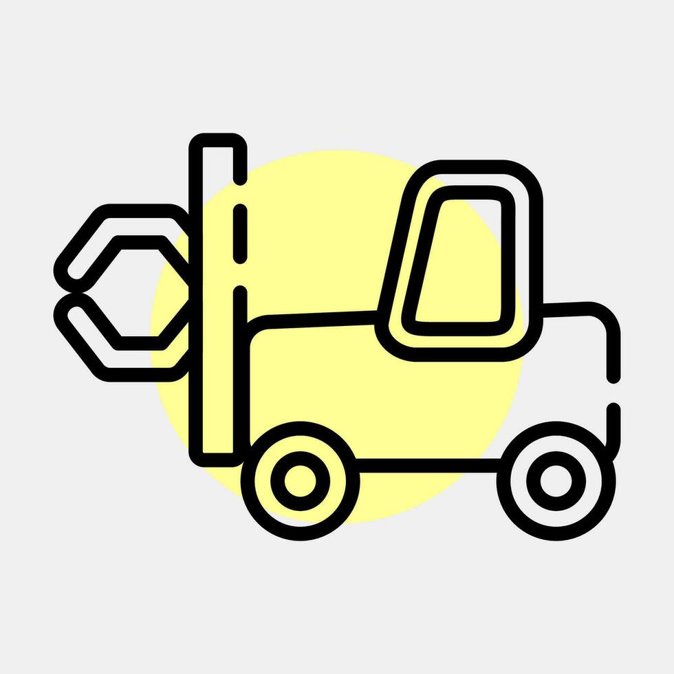 Icon papper roll clamp forklift. Heavy equipment elements. Icons in color spot style. Good for prints, posters, logo, infographics, etc. vector